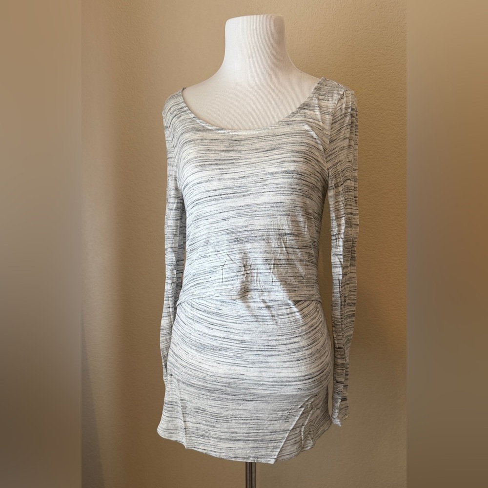 Motherhood Maternity Heathered Long Sleeve Nursing Top